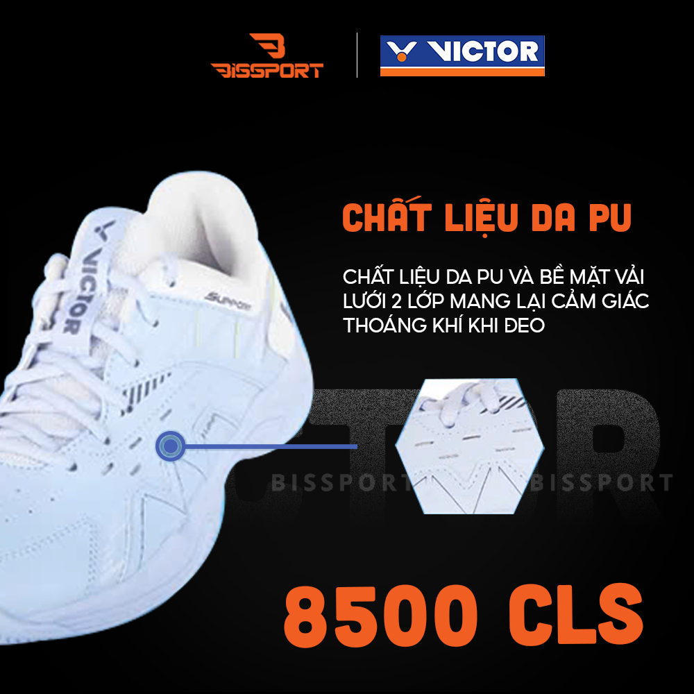 Giày Cầu Lông Victor 8500CLSF Chính Hãng - Xanh Matcha - Form Ôm - Bám Sàn - Chất Da PU Siêu Bền - Thoáng - Bền Bỉ